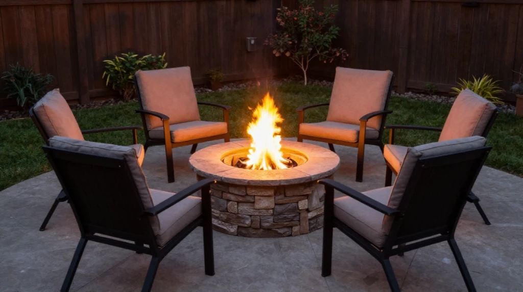 Corner Fire Pit with Cozy Seating Circle