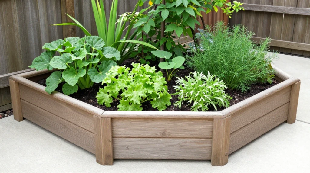 Corner Garden Bed with Raised Planters