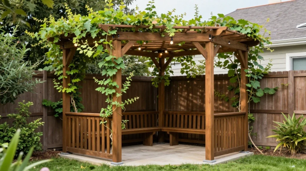 Corner Pergola for Shade and Style