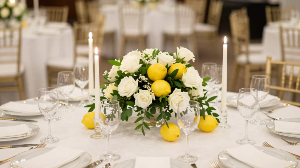 Elegant Lemon Wedding Centerpiece