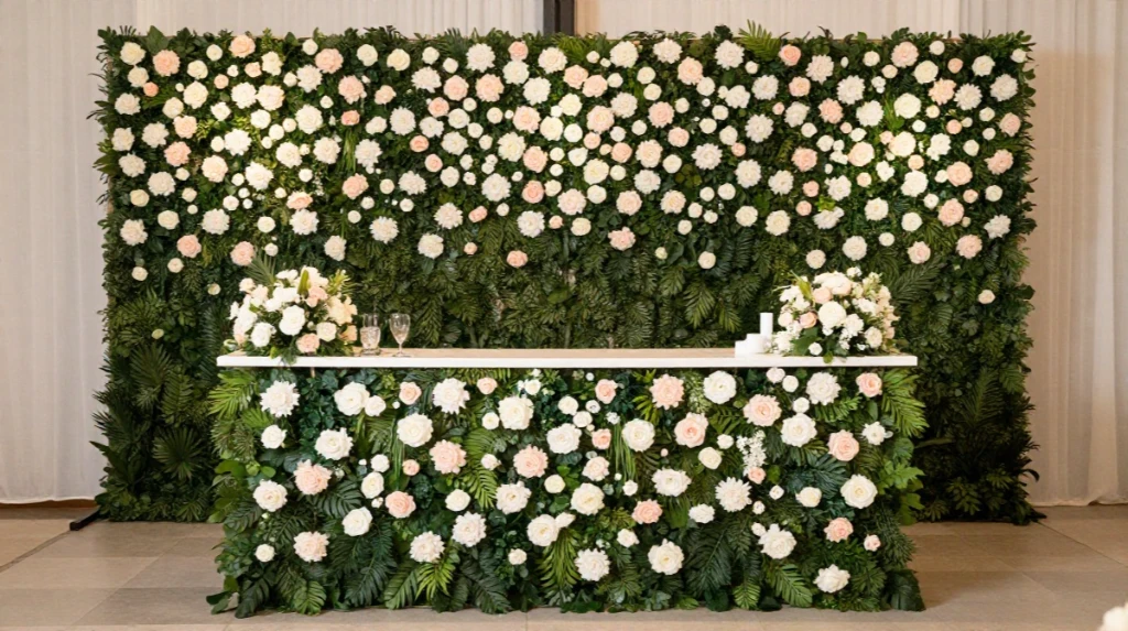 Flower Wall Backdrop Bar