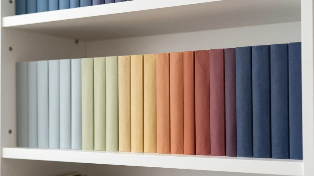 Group Books by Color for a Cohesive Look