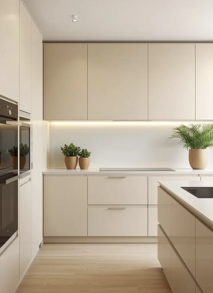 Handleless Kitchen Cabinets for a Clean Look