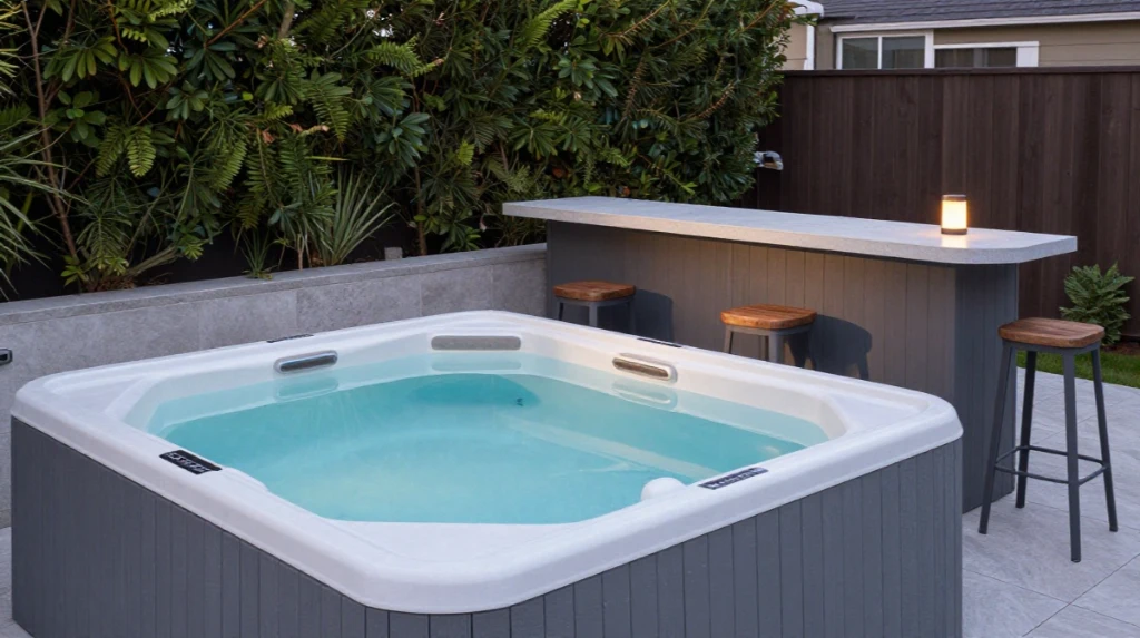 Jacuzzi With Built-In Bar Seating