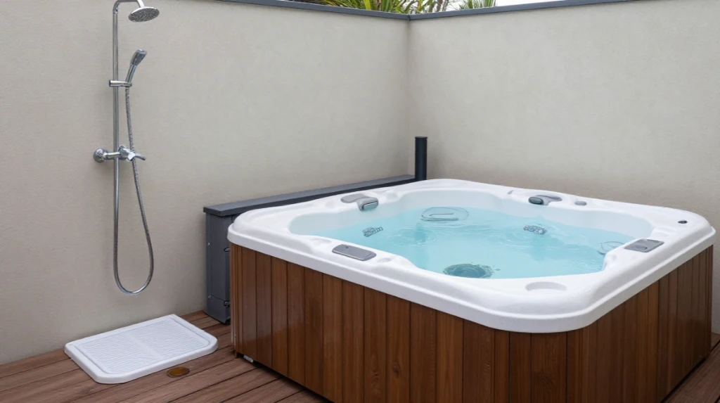 Jacuzzi With Outdoor Shower Nearby