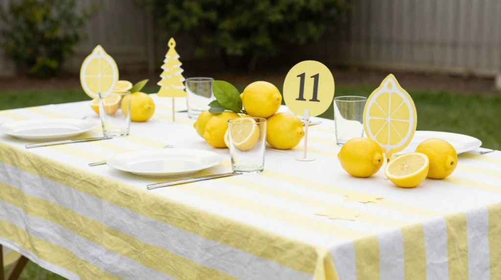 Lemon Birthday Table Decor