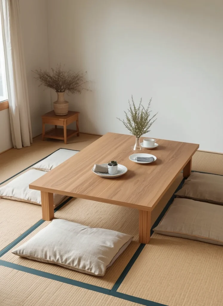 Low Dining Table Setup