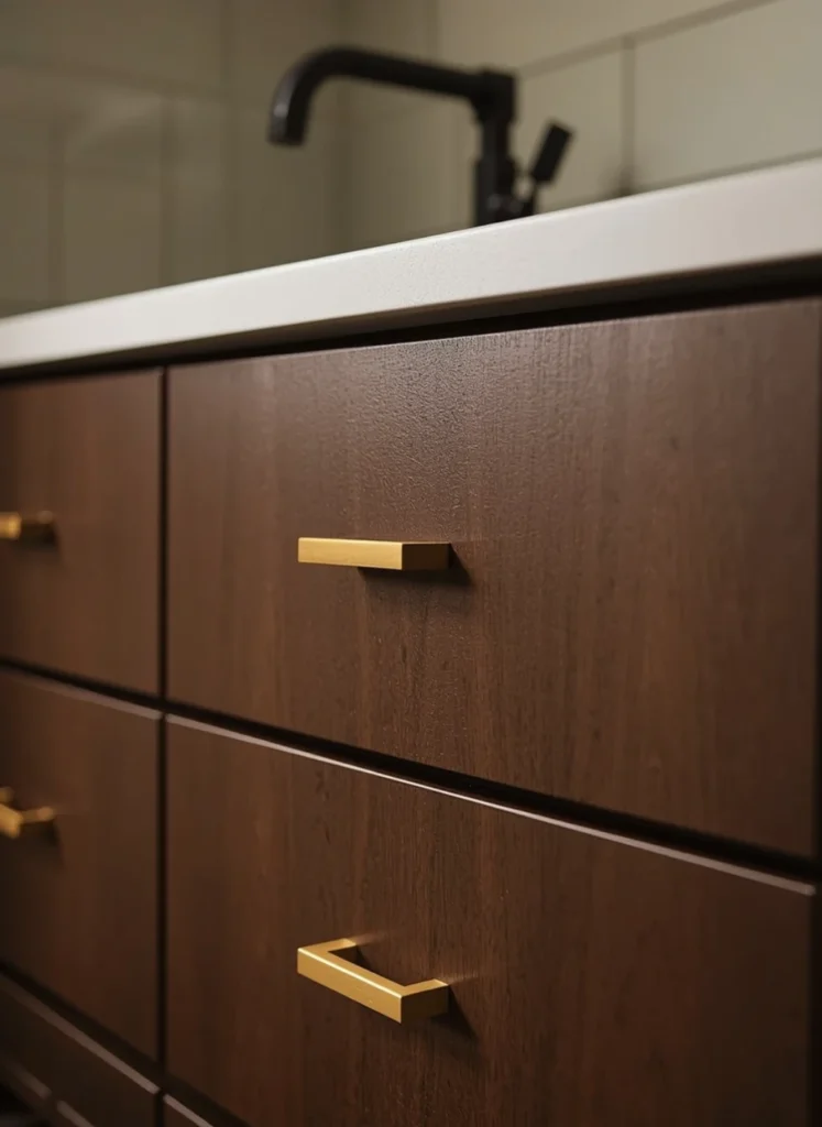 Matte Black and Brass Fixtures