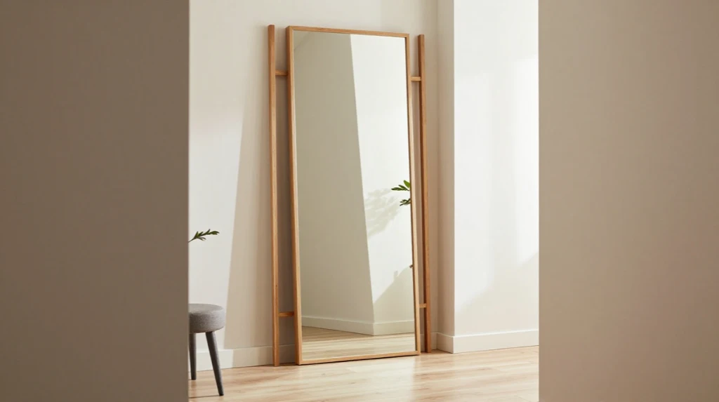 Mirror Entryway Design With a Partition Frame