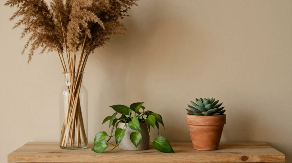 Mixing Dried and Live Plant Decor