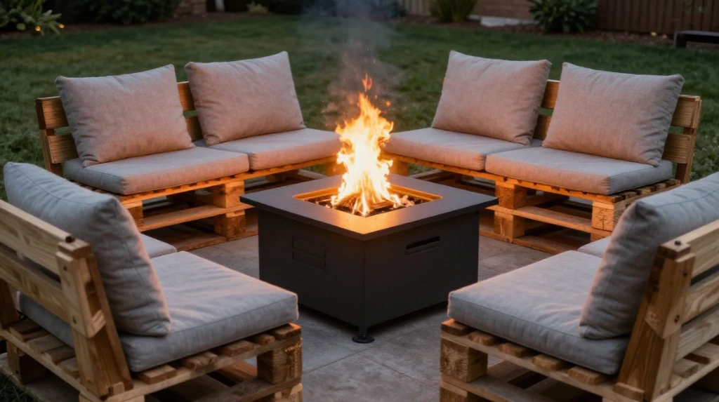 Pallet Fire Pit Seating
