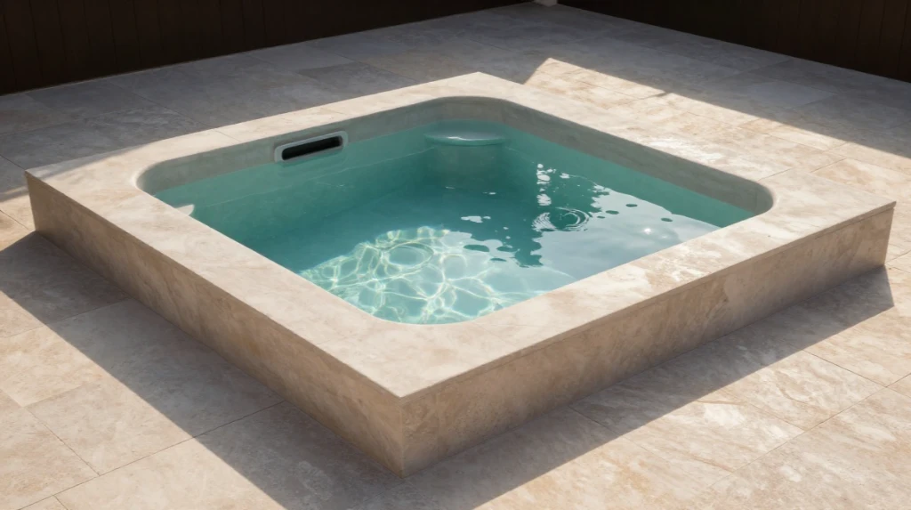 Sunken Jacuzzi Built Into the Patio