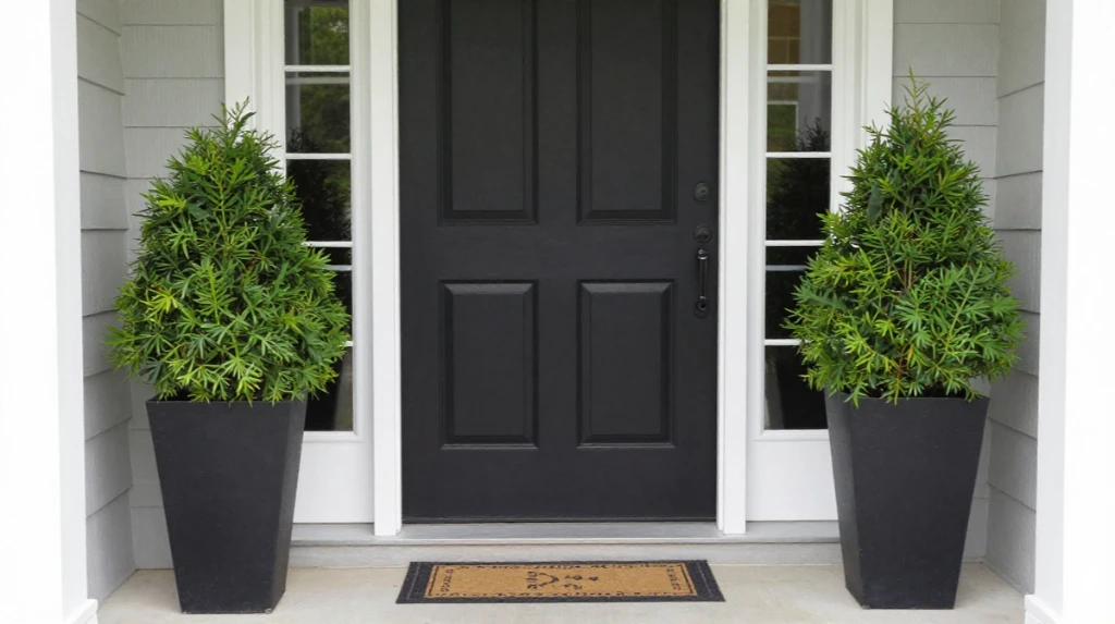 Symmetrical Porch Planter Arrangements