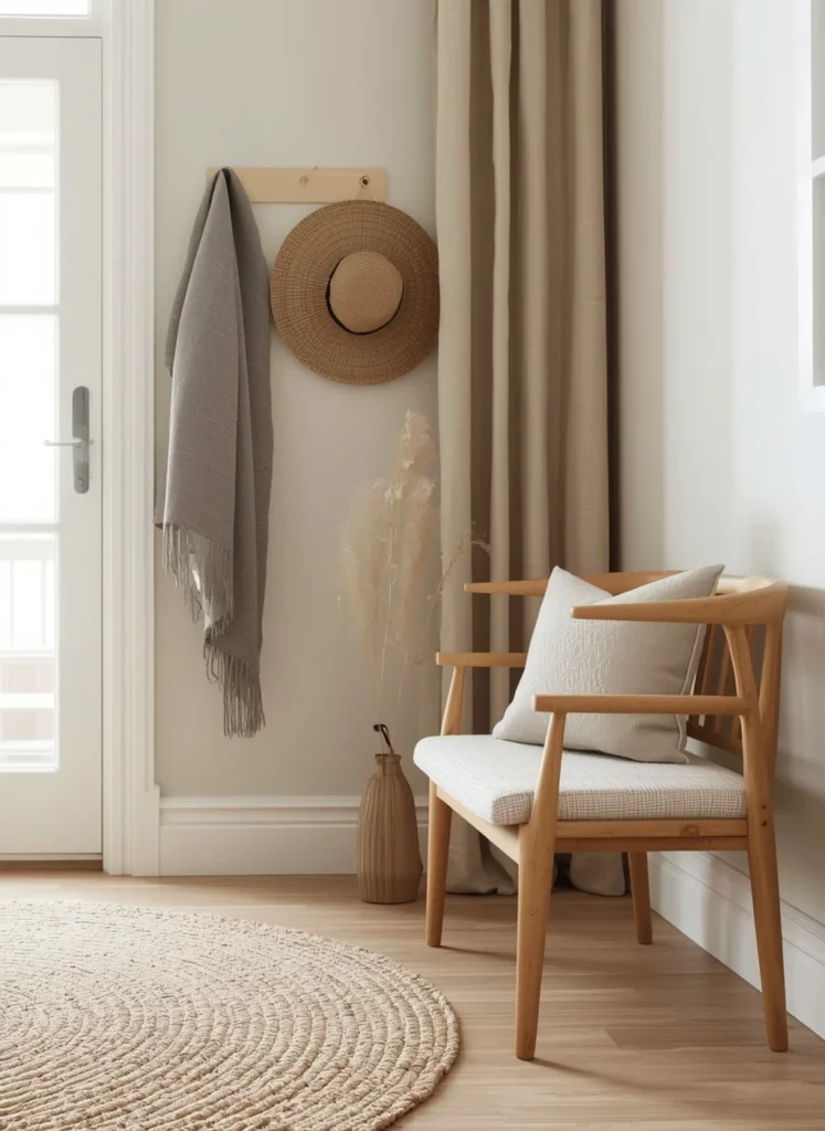 Texture Layering in a Japandi Entryway