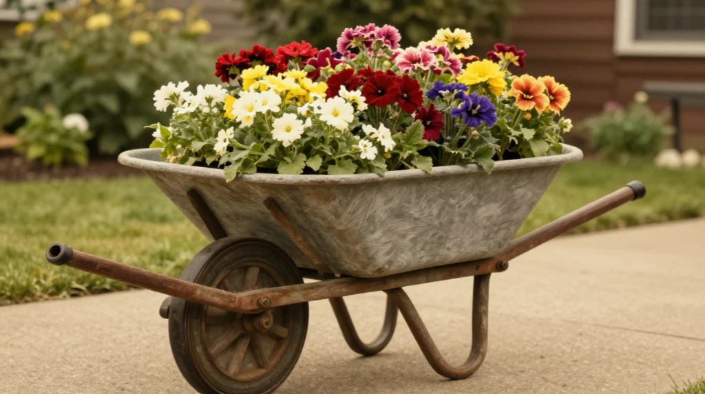 Vintage Wheelbarrow Planters