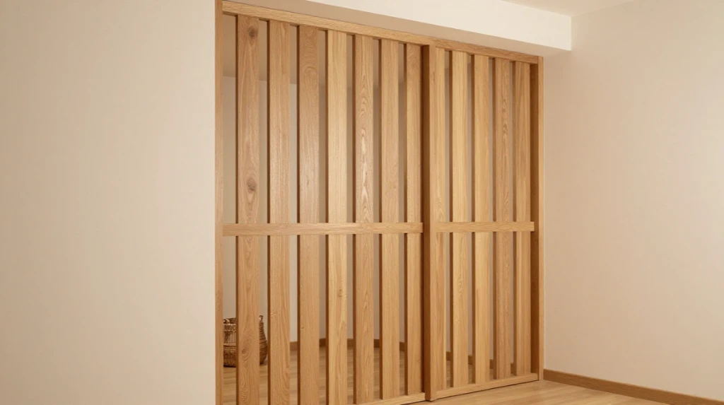 Wooden Partition With a Natural Finish